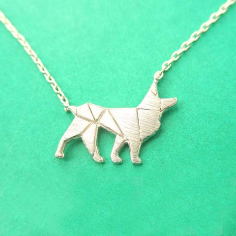 German Shepherd Silhouette Necklace