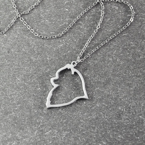 Pomeranian Profile Necklace