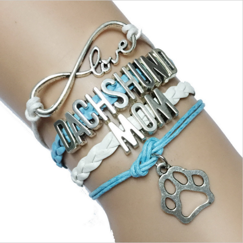 Infinity Love Dachshund Mom Charm Bracelet