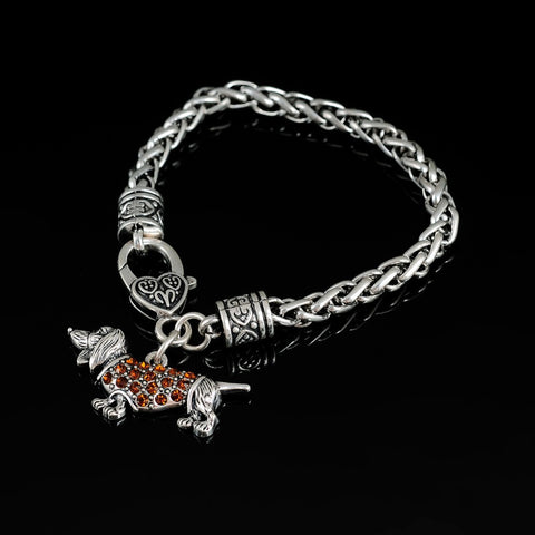 Dachshund Wheat Chain Bracelet