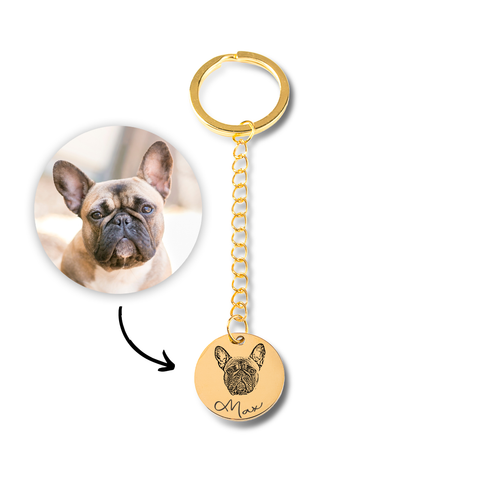 Personalized Pet Portrait Keychain