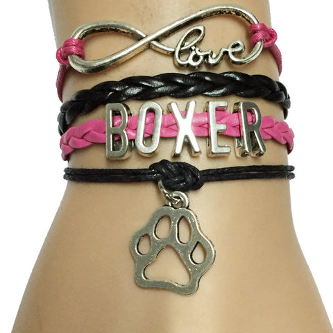Infinity Love Boxer Charm Bracelet