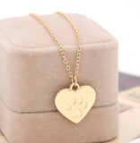 Love Dogs Paw Gold or Silver Pendant Necklace