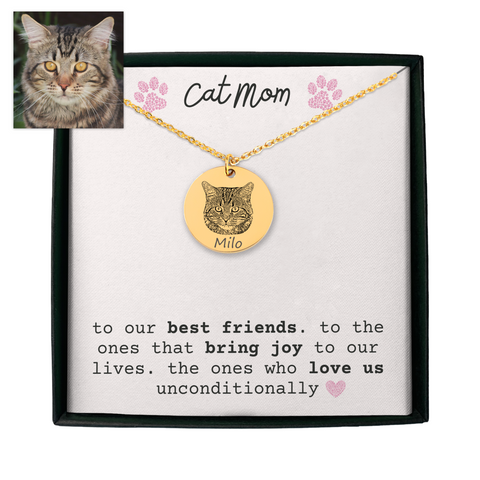Personalized Cat Portrait Necklace