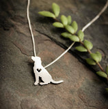 Beautiful Labrador Retriever with Heart Necklace